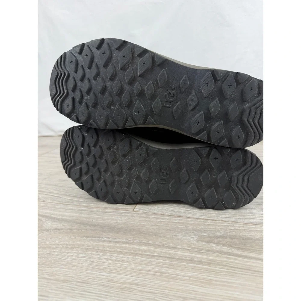 UGG Adirondack III Waterproof Boots Black Grey Leather Sheepskin‎ Size 8.5